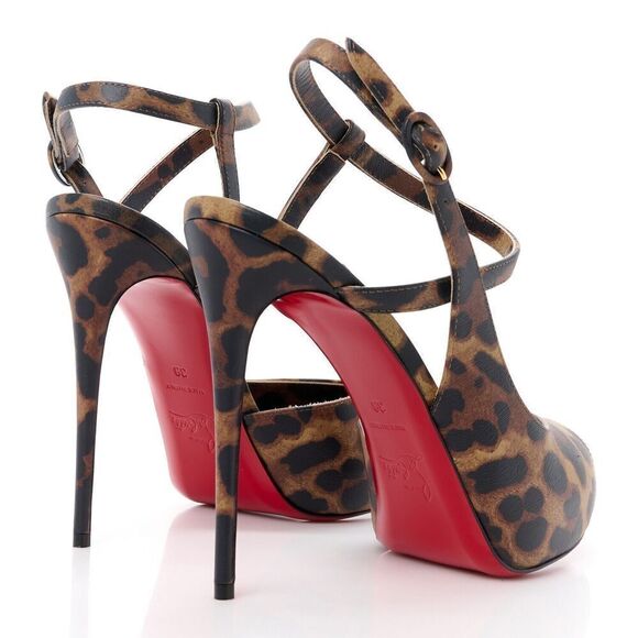 Christian Louboutin Jenlove Alta 120 Platform Leopard Sandals pumps Brown 36 - Picture 6 of 6